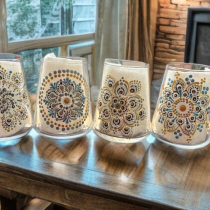 Set of four wine glasses